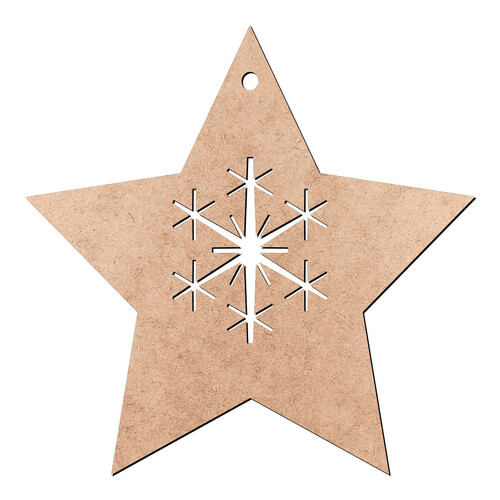 Recorte Enfeite de Natal Estrela Neve / MDF 3mm