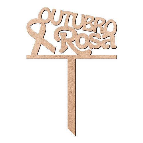 Recorte Enfeite de Cuia Outubro Rosa / MDF 3mm