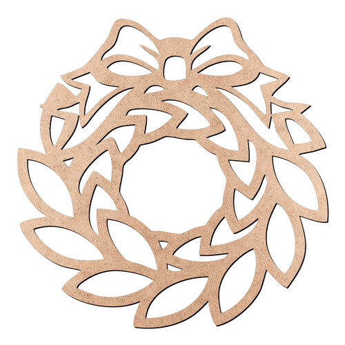 Recorte Guirlanda Laço Folhas Vazada / MDF 3mm
