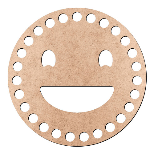 Recorte Base Porta Copo Emoticon Feliz 10 cm / MDF 3mm