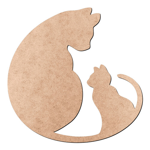 Recorte Gato e Gatinho / MDF 3mm