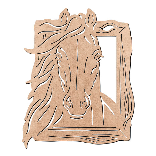 Recorte Cavalo Quadro Vazado / MDF 3mm