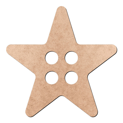 Recorte Botão Estrela / MDF 3mm