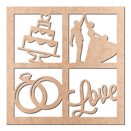 Recorte Quadro Casamento / MDF 3mm