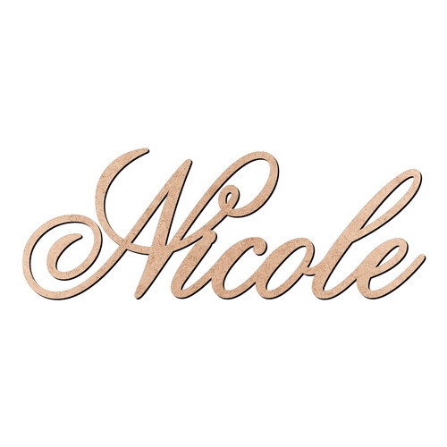 Recorte Nicole Old Script / MDF 3mm