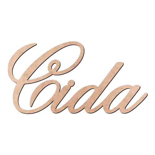 Recorte Cida Old Script / MDF 3mm