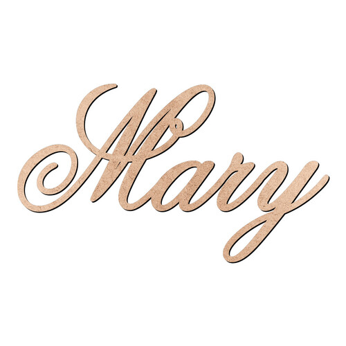Recorte Mary Old Script / MDF 3mm