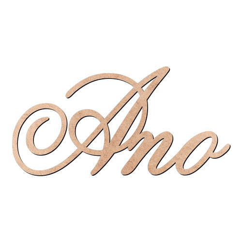 Recorte Ano Old Script / MDF 3mm
