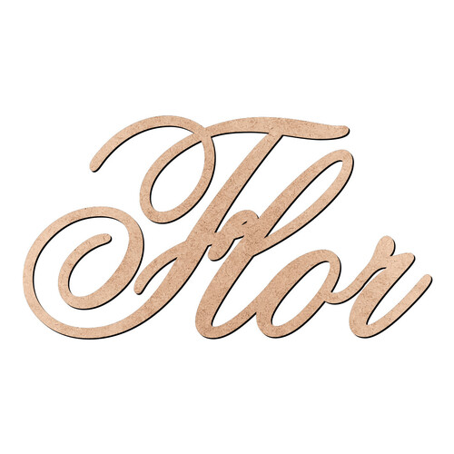 Recorte Flor Old Script / MDF 3mm