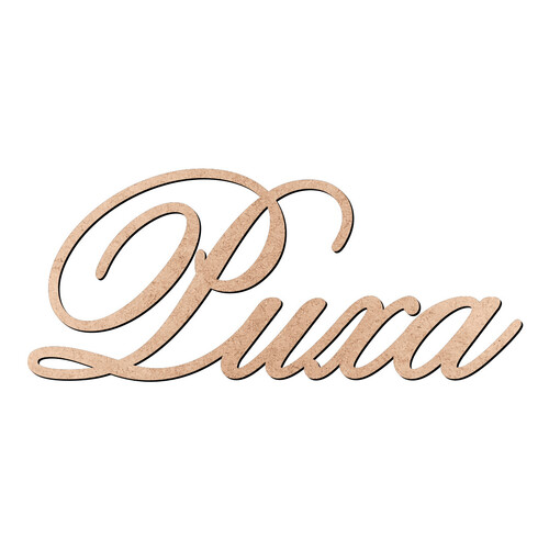 Recorte Puxa Old Script / MDF 3mm