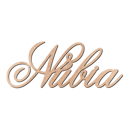 Recorte Núbia Old Script / MDF 3mm