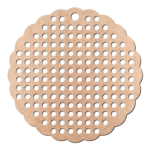 Recorte Pingente Ponto Cruz Ondulado 5 cm / MDF 3mm