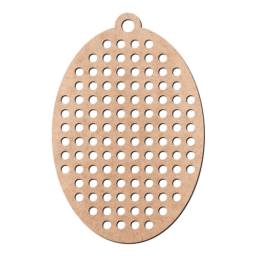 Recorte Pingente Ponto Cruz Oval V 5 cm / MDF 3mm