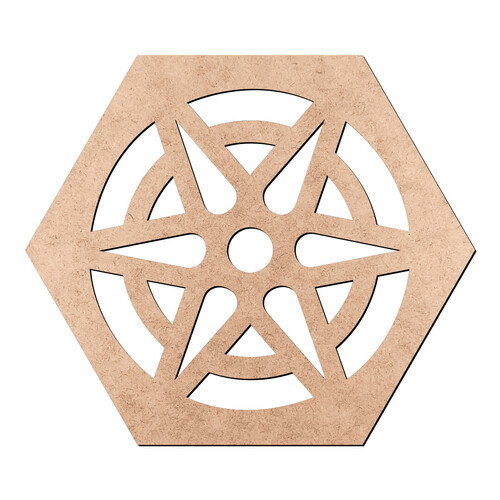 Recorte Hexágono Mandala / MDF 3mm