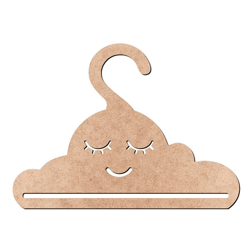 Recorte Cabide Laço Nuvem Rostinho / MDF 3mm