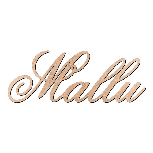 Recorte Mallu Old Script / MDF 3mm