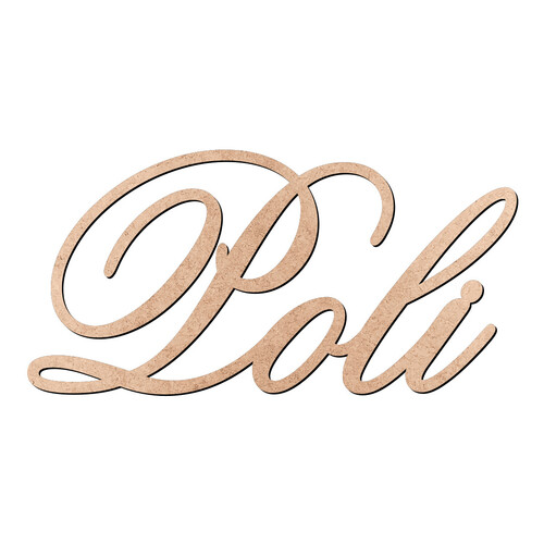 Recorte Poli Old Script / MDF 3mm