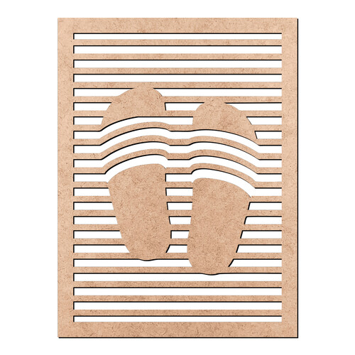 Recorte Quadro Chinelo Abstrato / MDF 3mm