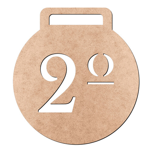 Recorte Medalha Redonda 2 Lugar / MDF 3mm