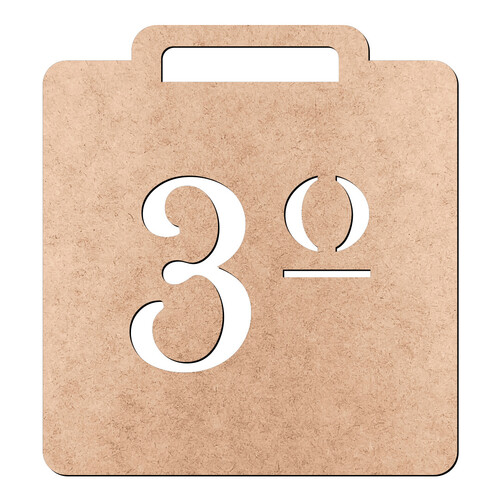Recorte Medalha Quadrada 3 Lugar / MDF 3mm