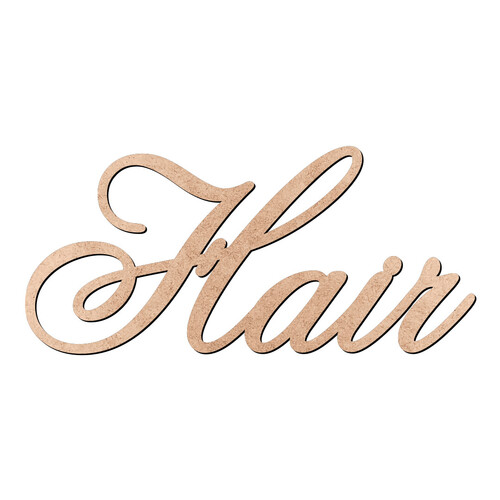 Recorte Hair Old Script / MDF 3mm
