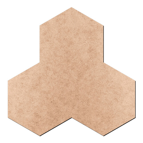 Recorte Três Hexágonos Grudados / MDF 3mm