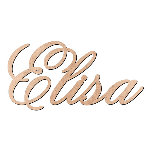 Recorte Elisa Old Script / MDF 3mm