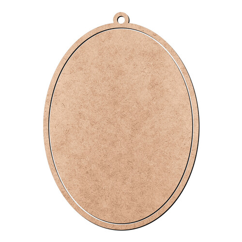 Recorte Pingente Mini Bastidor Oval V 8 cm / MDF 3mm