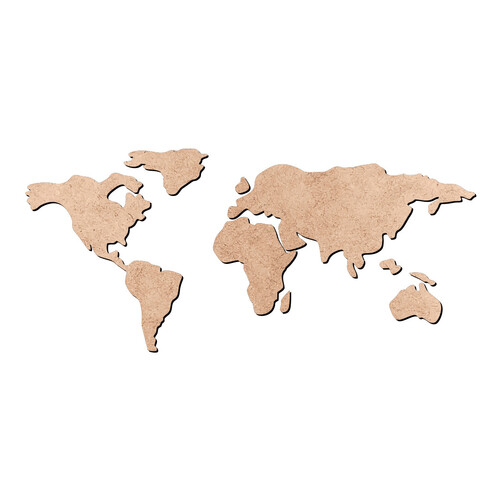 Recorte Mapa Mundi Simplificado / MDF 3mm