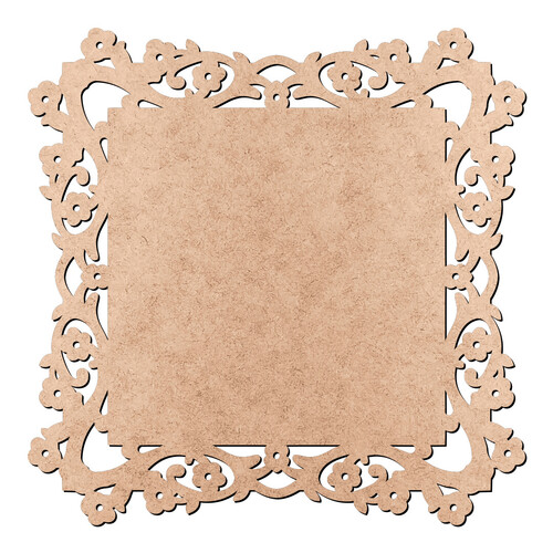 Recorte Placa Vazada Floral / MDF 3mm