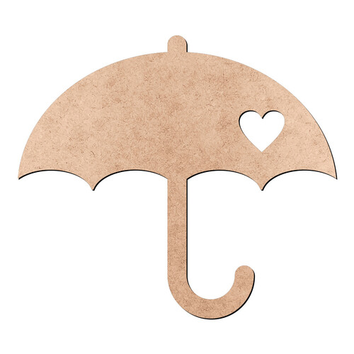 Recorte Guarda Chuva Coração / MDF 3mm