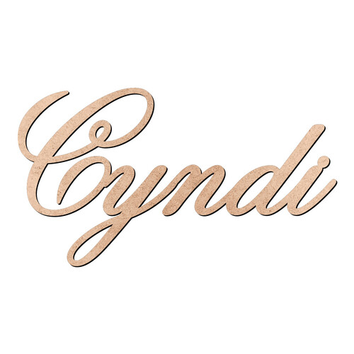Recorte Cyndi Old Script / MDF 3mm