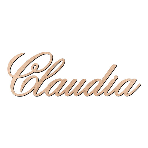 Recorte Claudia Old Script / MDF 3mm
