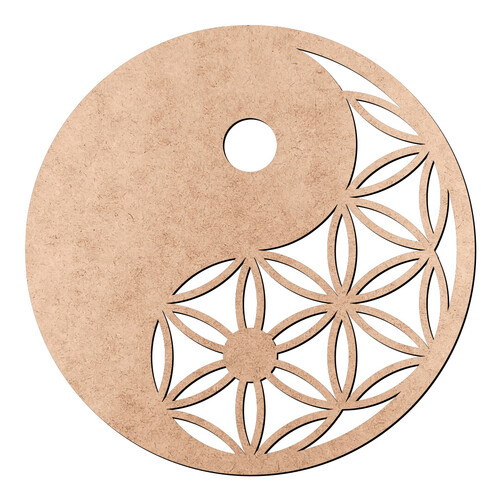 Recorte Mandala Yin Yang Flor da Vida / MDF 3mm