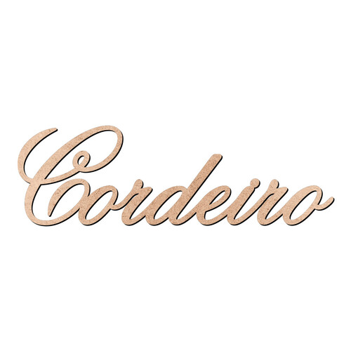 Recorte Cordeiro Old Script / MDF 3mm