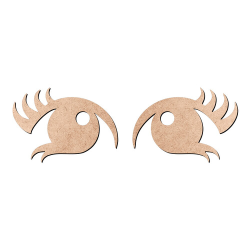 Recorte Par de Olhos Cílios / MDF 3mm