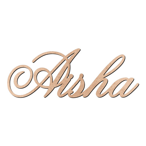 Recorte Aisha Old Script / MDF 3mm