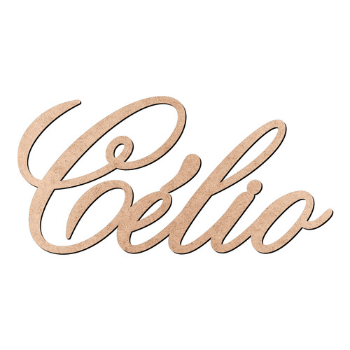 Recorte Célio Old Script / MDF 3mm
