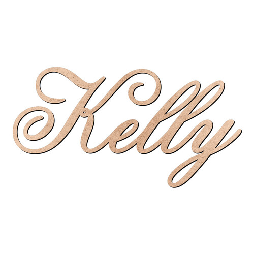 Recorte Kelly Old Script / MDF 3mm