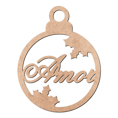 Recorte Enfeite Natal Amor / MDF 3mm