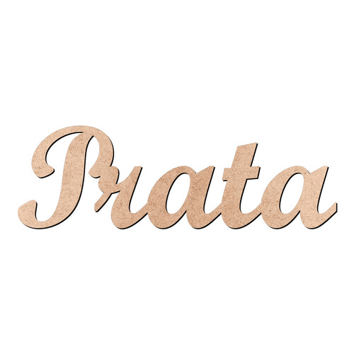 Recorte Prata Script Mt Std / MDF 3mm