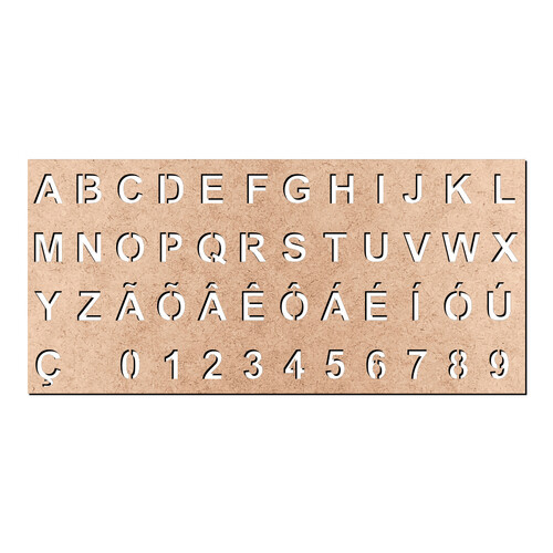 Recorte Placa Letras Números Stencil Arial / MDF 3mm
