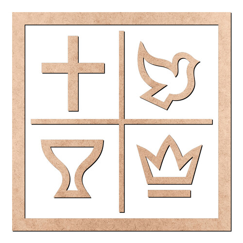 Recorte Símbolo Igreja Quadrangular / MDF 3mm