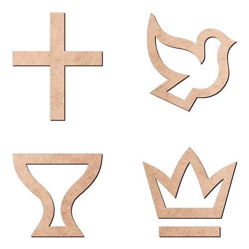 Recorte Símbolos da Igreja Quadrangular / MDF 3mm