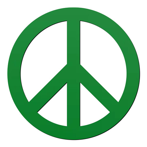 Recorte Símbolo da Paz / MDF 3mm Verde