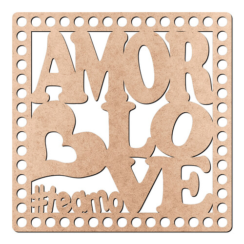 Recorte Base Cesto Vazado Amor Love 15 cm / MDF 3mm