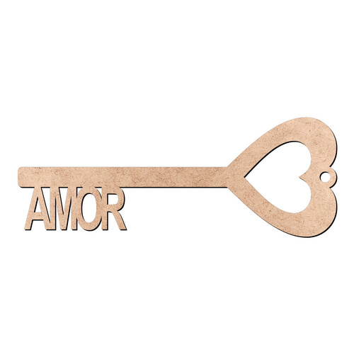 Recorte Chaveiro Chave Amor / MDF 3mm