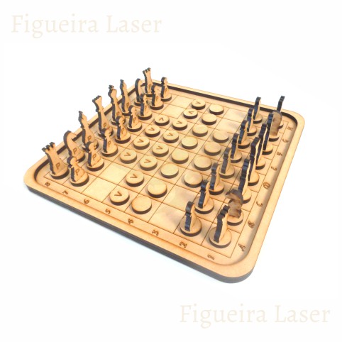 Tabuleiro Jogo de Xadrez Profissional Unyhome Caixa Luxo MDF