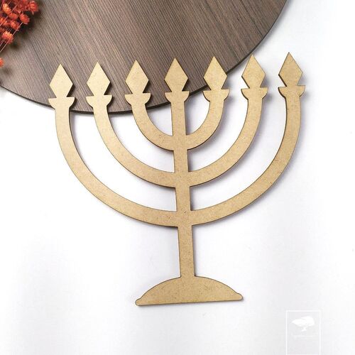 Menorá Candelabro MDF Crú