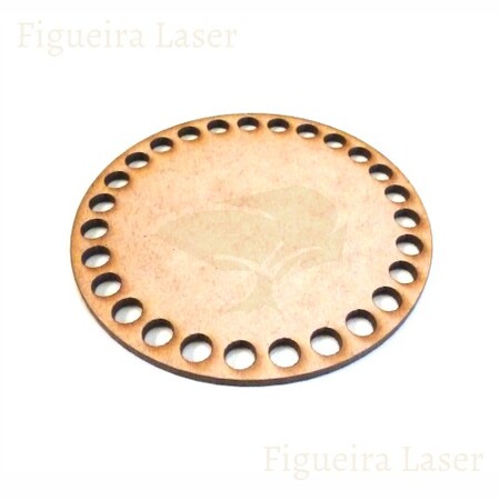 Base Redonda Cesto Fio Malha 10 cm MDF 3 mm